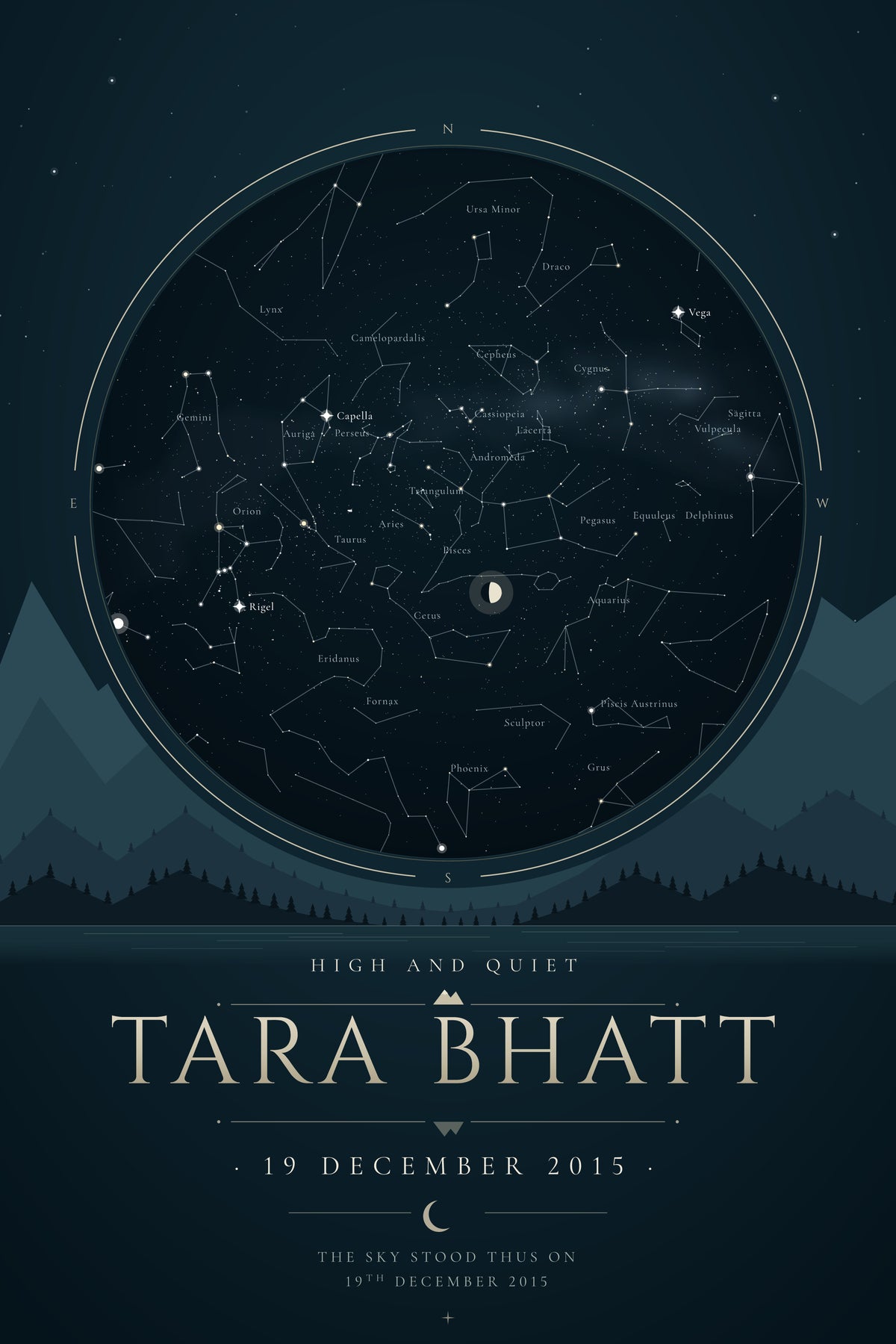 Alpine Night — personalised star map poster