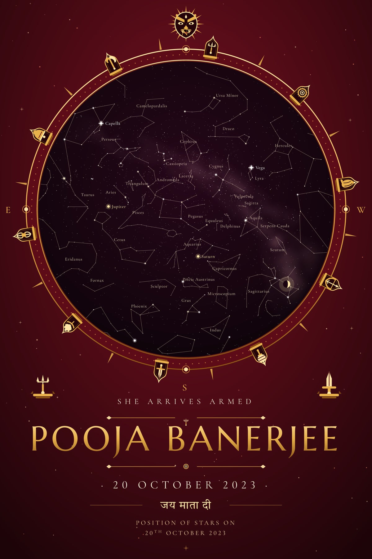 Navratri · Shakti — personalised star map poster