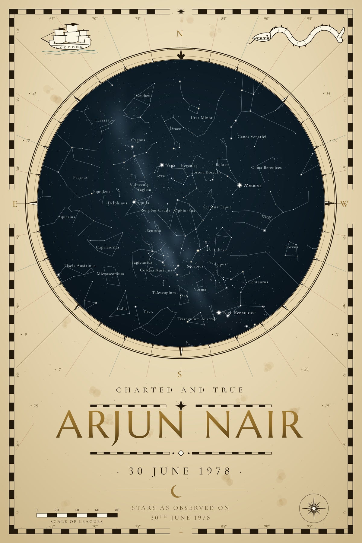 Sea Chart — personalised star map poster